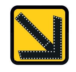 Elektrikli Uyarı Levhaları AC Ledli Elektrikli Sağdan Gidiniz Trafik Levhası