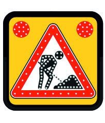 Dikkat Çalışma Var Uyarıcı AC Ledli Elektrikli Çalışma Var Trafik Levhası