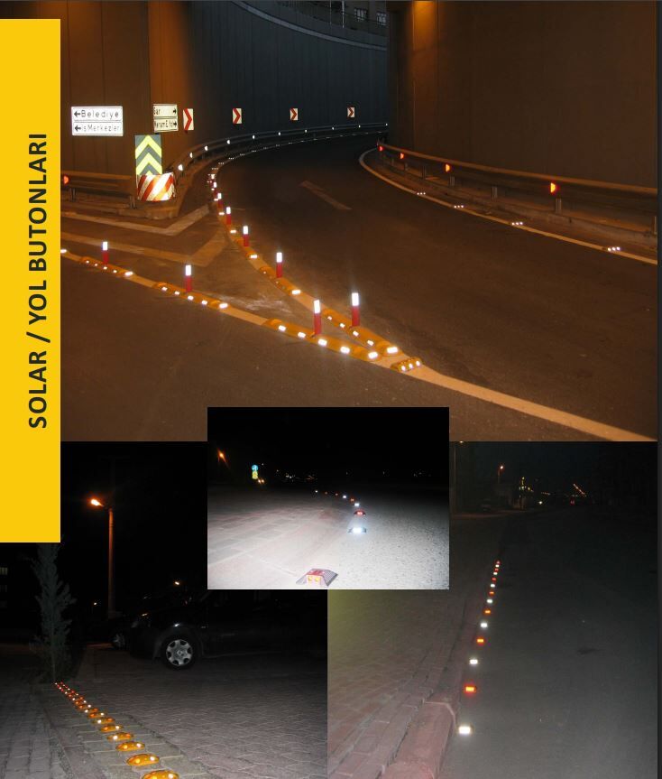 Plastik Yol Butonu Solar Reflektörlü Kare Buton Trafik Yol Butonu Fiyatı
