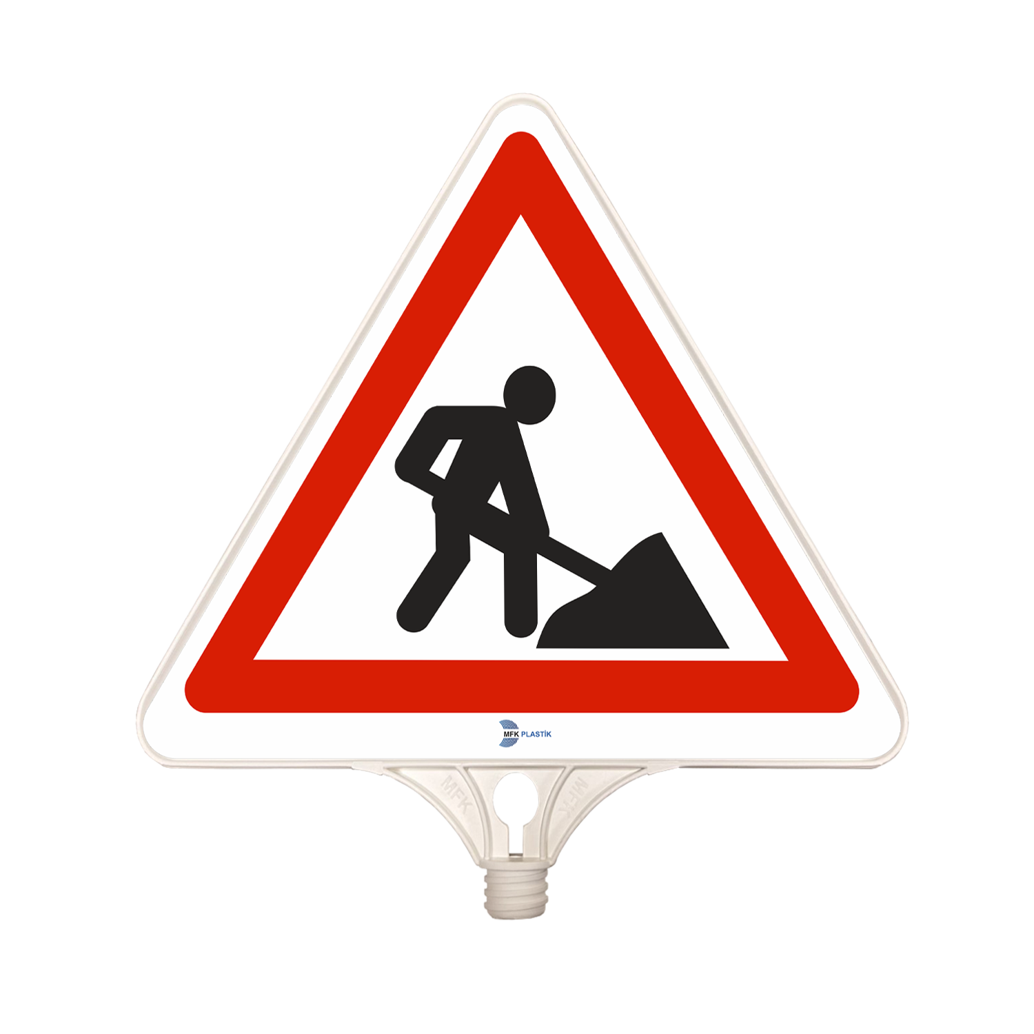 Çalışma Var Tabelası Uyarı İşareti Üçgen Dikkat Çalışma Plastik Levhası (Çift Taraflı)