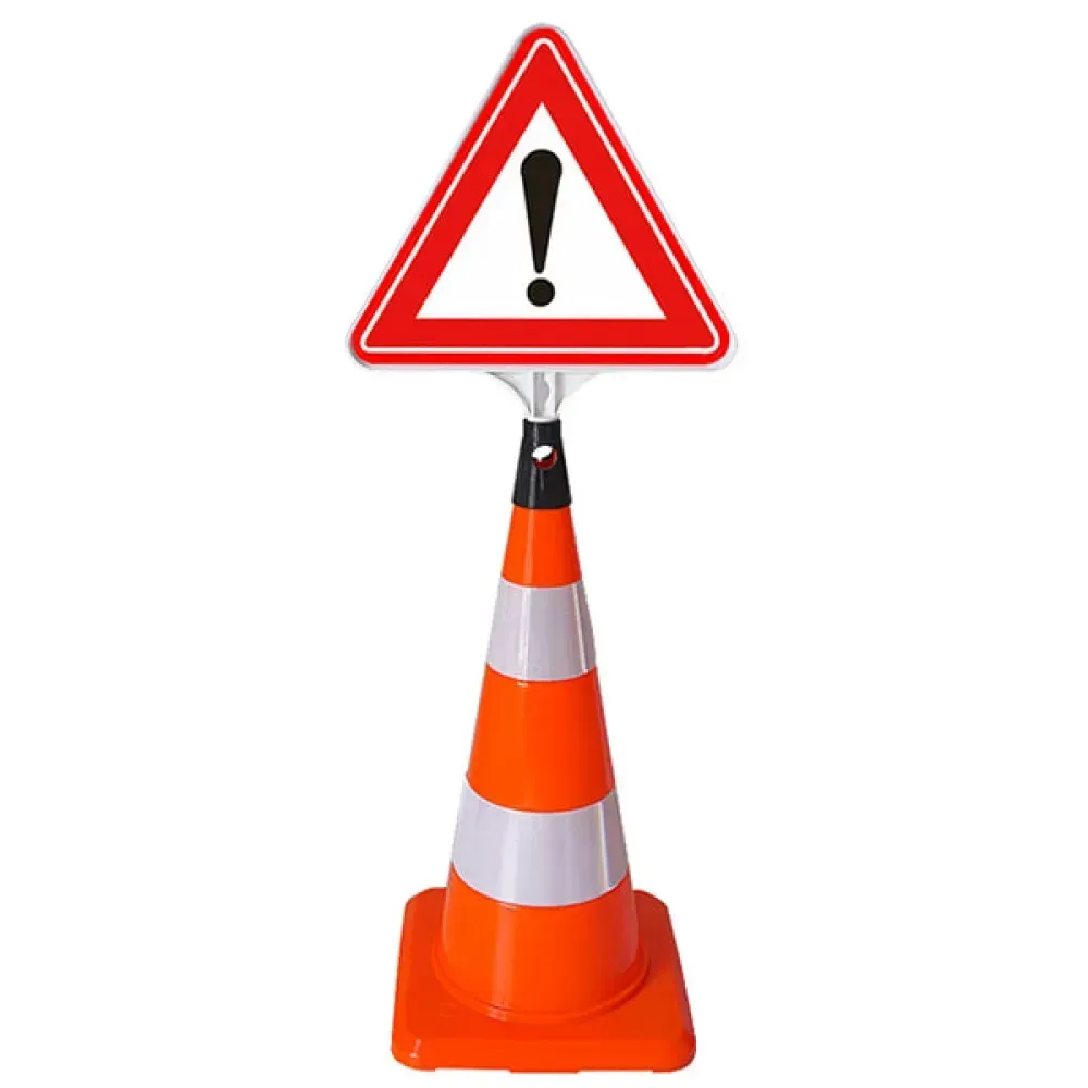 Dikkat İki Yönlü Trafik Levhası Anlamı İşareti Üçgen Dikkat Plastik Trafik Uyarı Tabelası (Çift Taraflı)