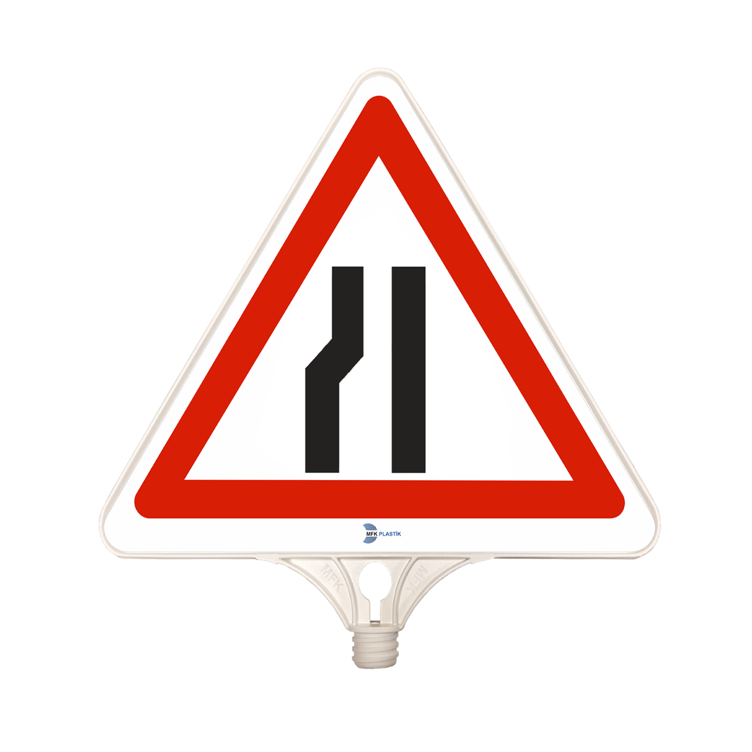 Soldan Daralan Yol Plastik Üçgen Trafik Levhası Tabelası İşareti Fiyatı (Tek Taraflı)