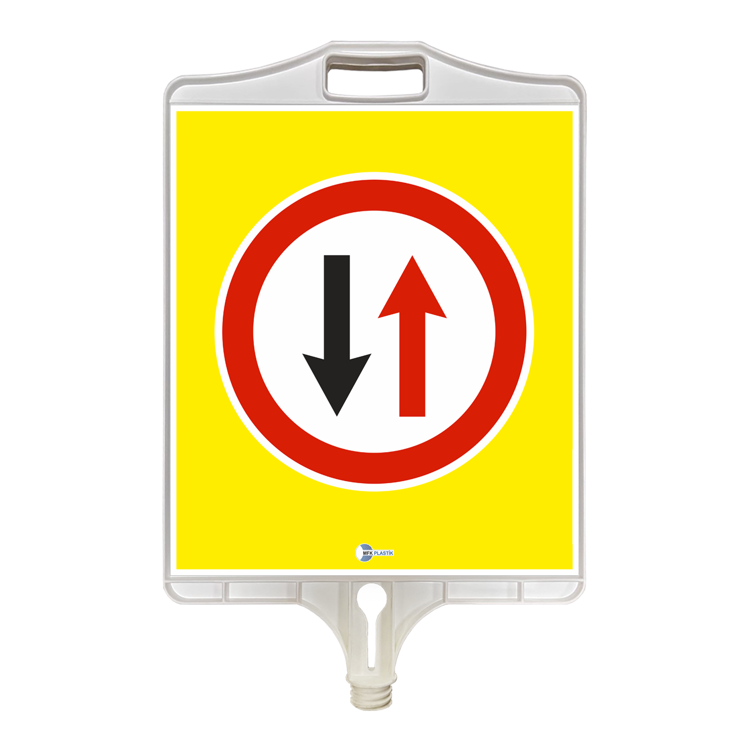 İki Yönlü Trafik Levhası Anlamı Dikdörtgen Plastik Uyarı Trafik Levhası (Çift Taraflı)