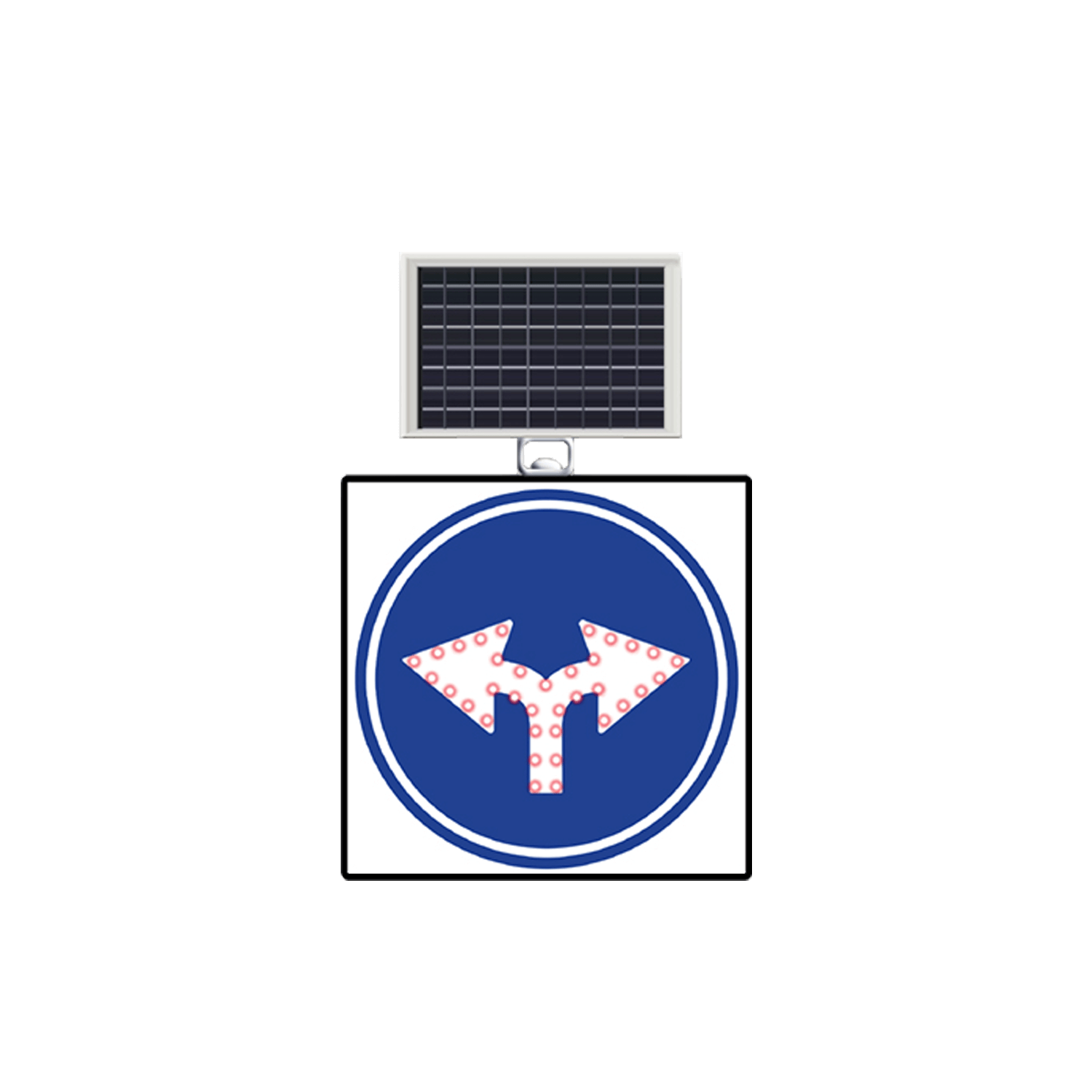 Her iki Yöne Gidilir işareti Güneş Enerjili Ledli Solar Trafik Levhası Tabela TT-35f