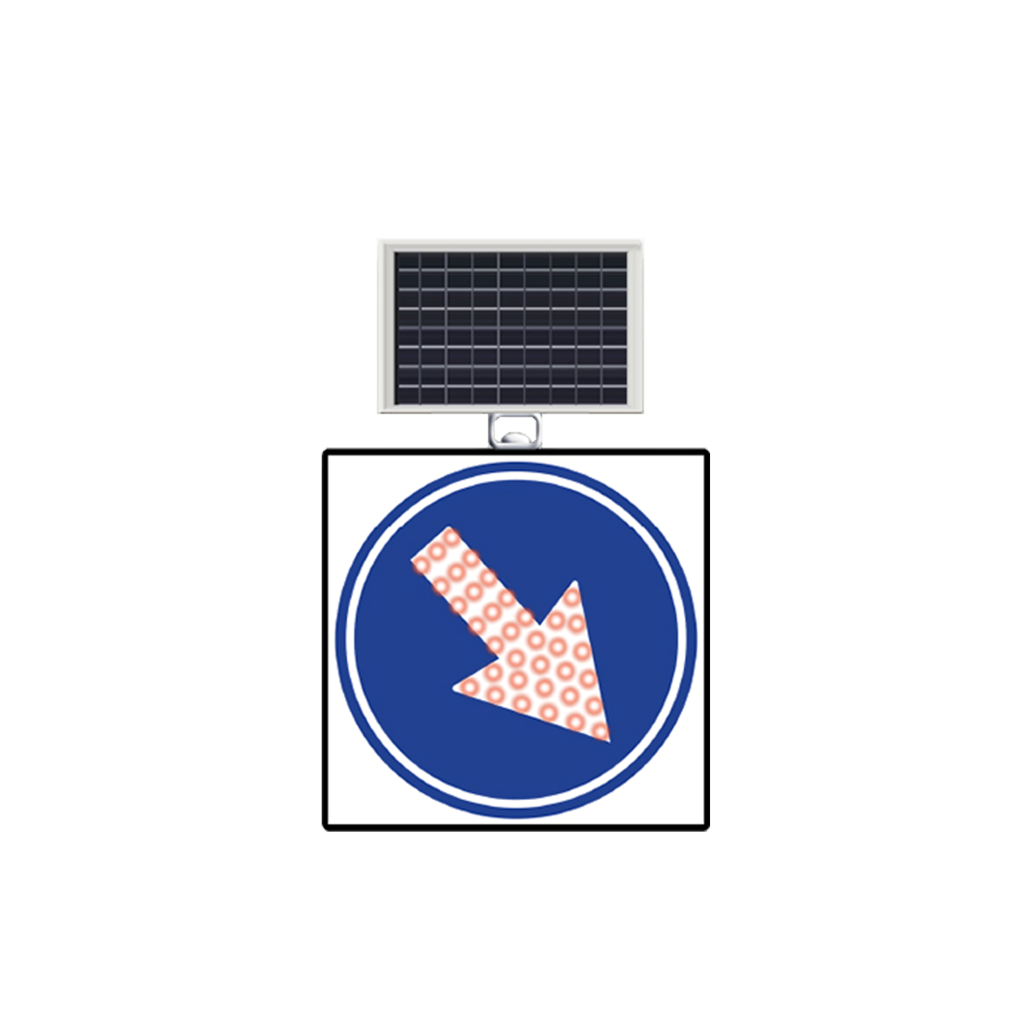 Sağa Mecburi Yön Levhası Güneş Enerjili Ledli Uyarı Trafik Levhası Tabela TT-35a