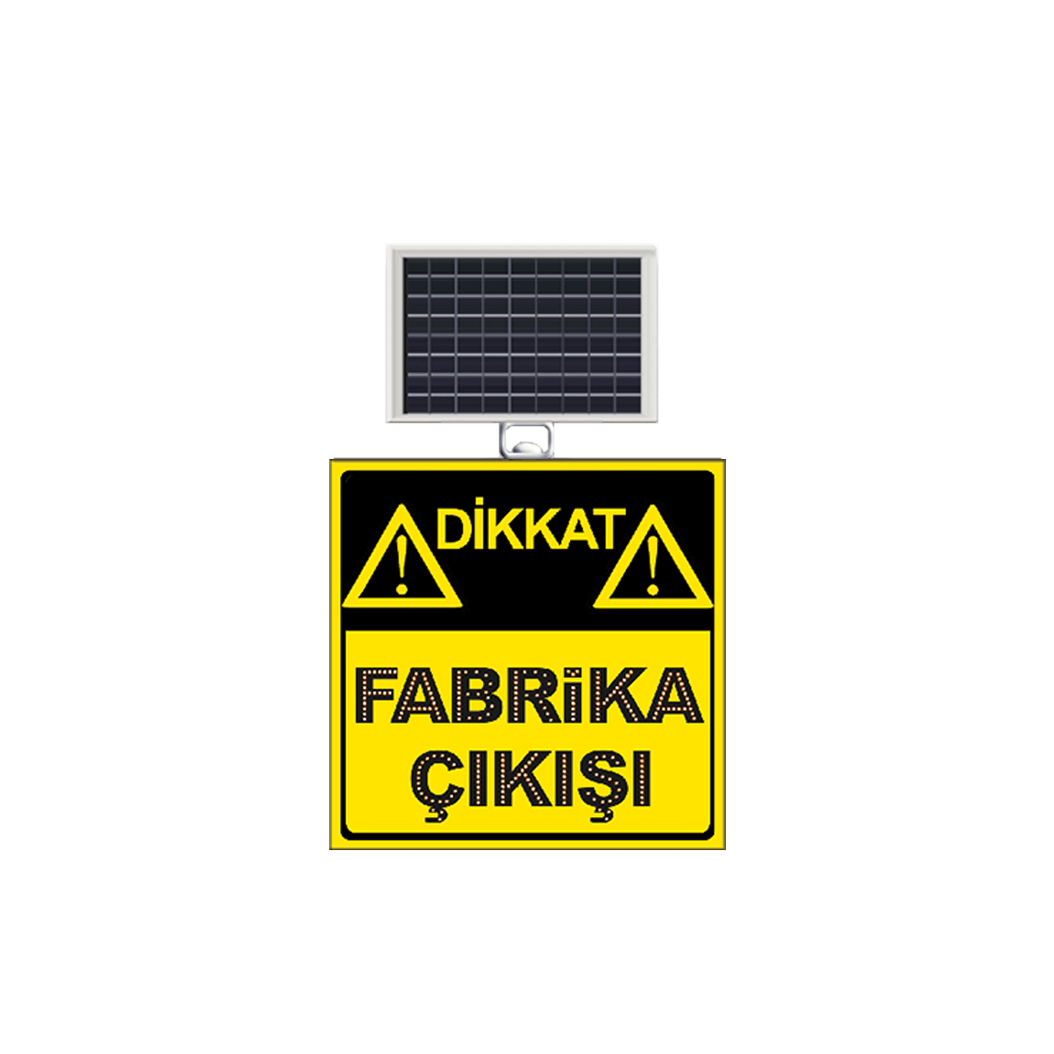 Dikkat Fabrika Çıkışı Levhası Güneş Enerjili Ledli Solar Trafik Levhası