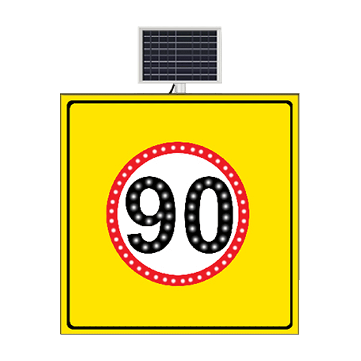 90 Hız Sınırı Levhası Güneş Enerjili Ledli Yol Hız Limiti Trafik Levhası