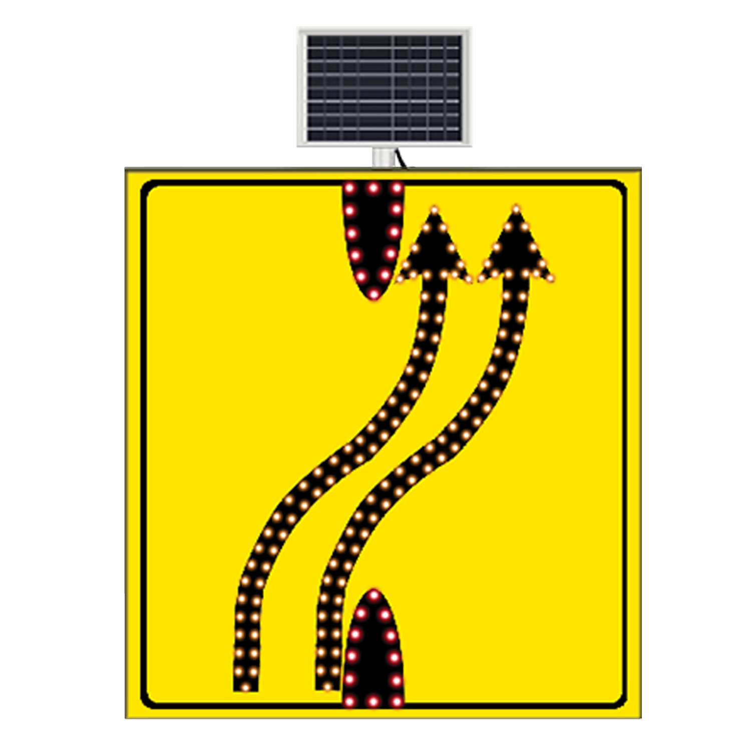 Işıklı Trafik Levhası Şerit Aktarım Soldan Sağa Güneş Enerjili Ledli Levhası